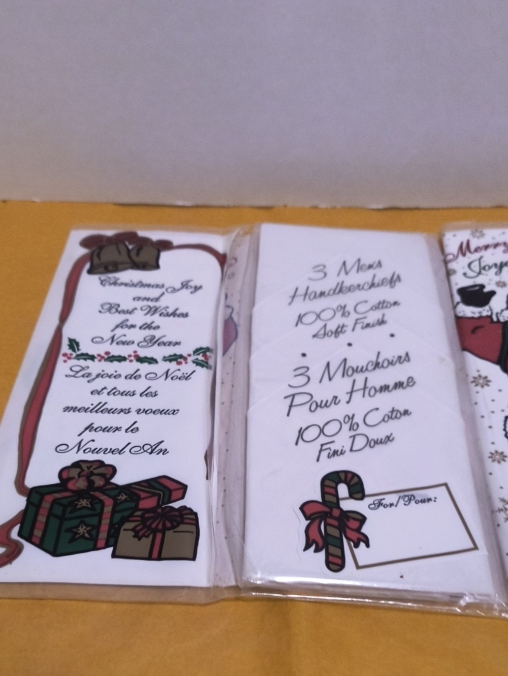White Cotton Handkerchiefs Pack with Holiday Design Bundle Of 6 Pcs B9